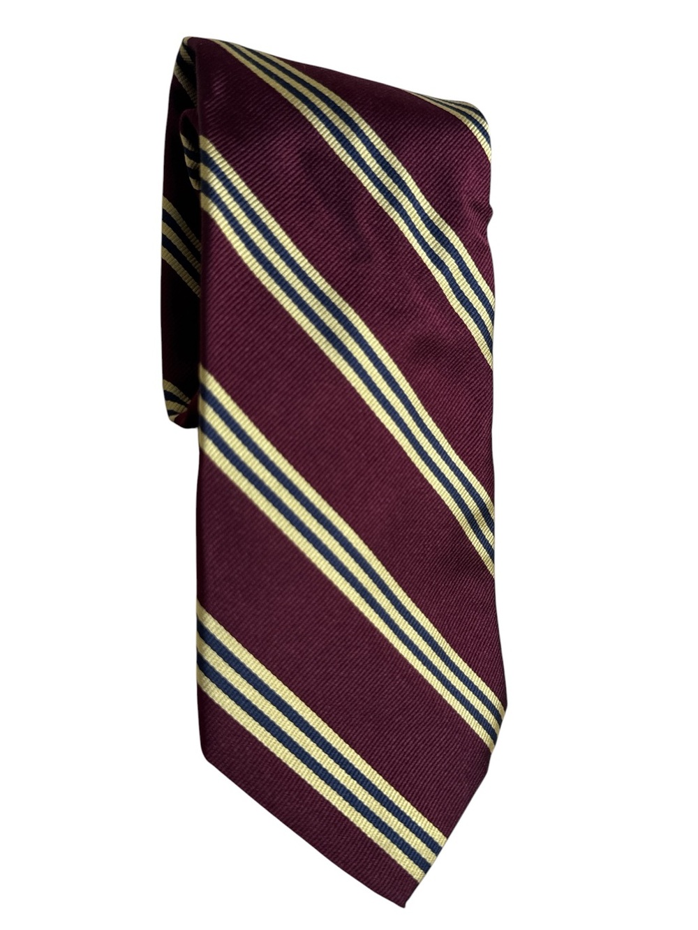 Brooks Brothers 346 Silk Tie Burgundy Striped Repp USA Made Classic